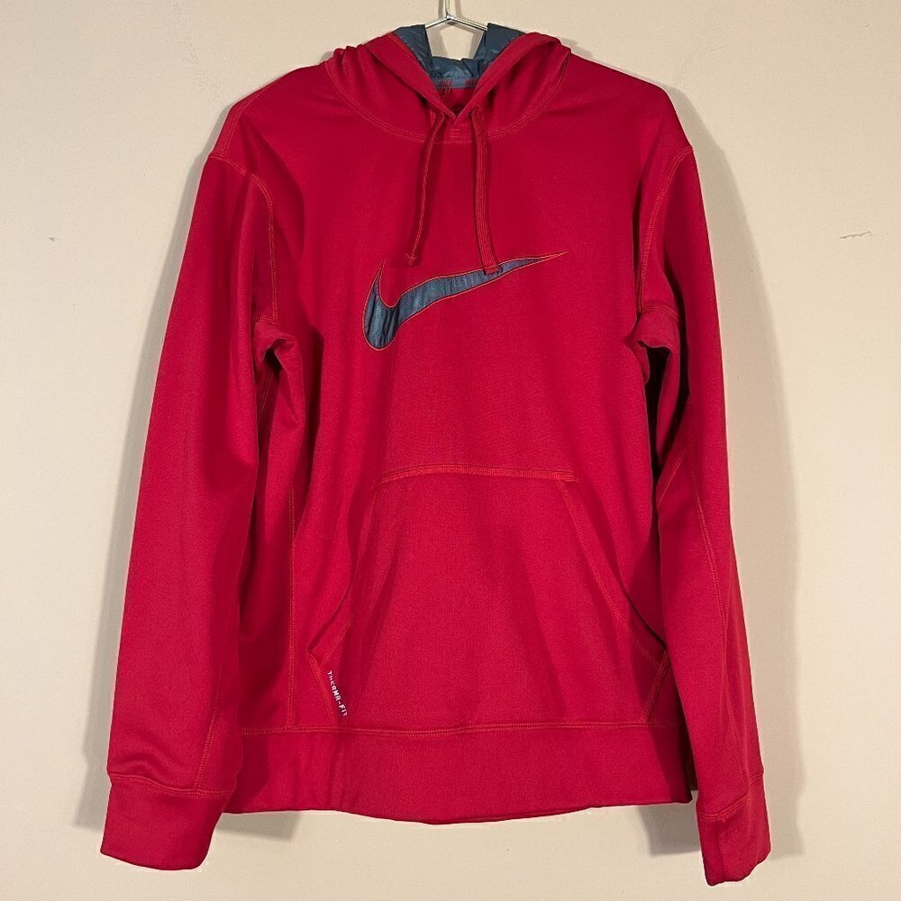 Nike Therma - Fit Mens Hoodie Red Pullover Sweatshirt